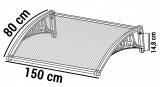 Daszek plastikowy RENO 80x150cm - brązowy